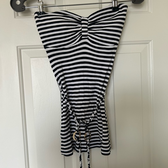 Guess Straplesss Striped Top - Picture 2 of 10